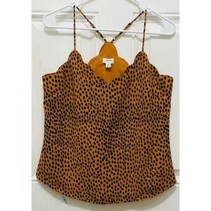 J.Crew Cami Top Scalloped Neckline Sleeveless Blouse‎ Animal Print Size 4